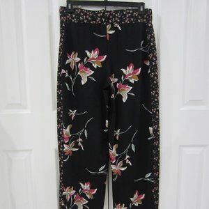 New Directions Pink/Black/Tan Wide Leg Pants SizeL